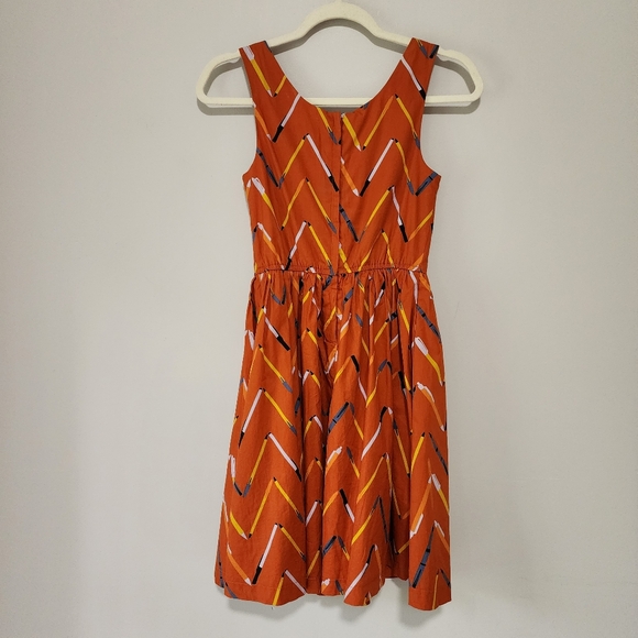 Modcloth Optimistic Effect Pen and Pencil Chevron A-Line Dress Size XXS - Picture 5 of 12